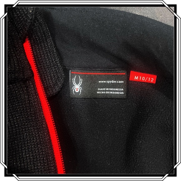 SPYDER Athletic Sweater Jacket - Black & Red; Size M - Picture 6 of 9